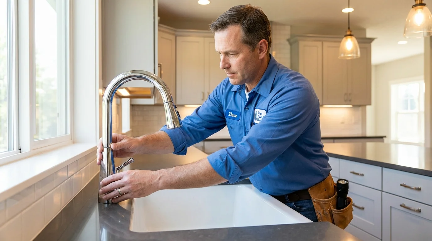 Kitchen faucet installation by Johns Plumbing LLC in Abingdon